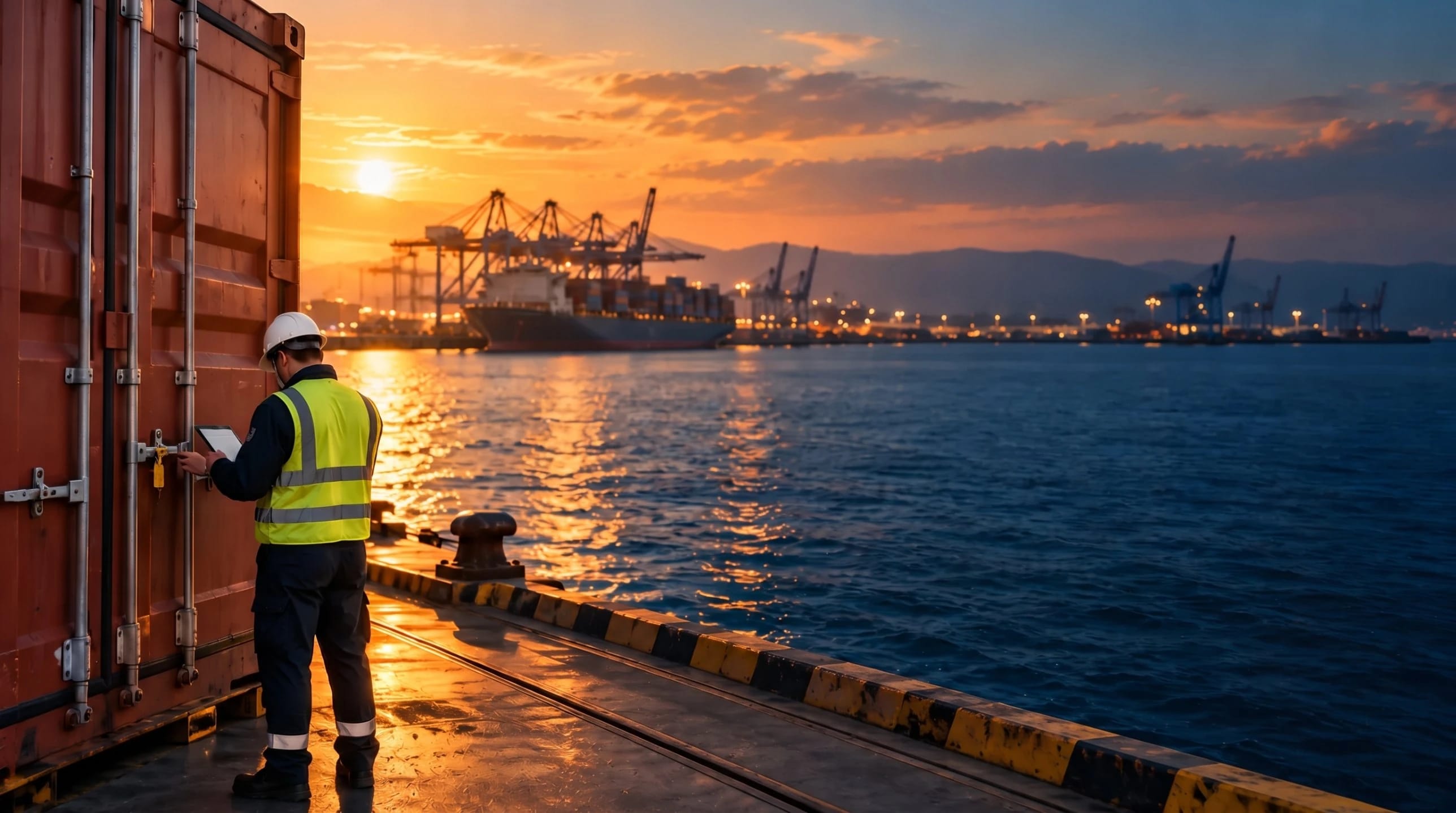 Container inspection on a port quay